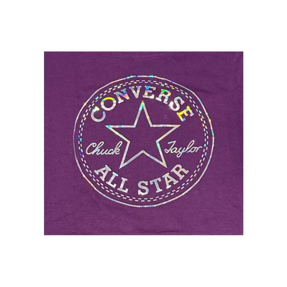 NEW Converse Purple/Holographic T-Shirt Size: Teen Large - Picture 2 of 5